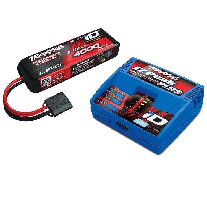 Traxxas 3S 4000mAh 11.1V 25C iD LiPo Battery/Charger Completer Pack: 1x 2849X w/ 2970 - 2994
