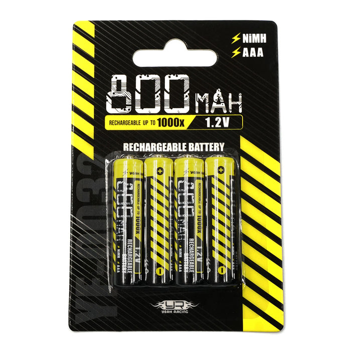Yeah Racing 800mAh 1.2V NiMH Rechargeable AAA Batteries (4pcs) - YE-0032