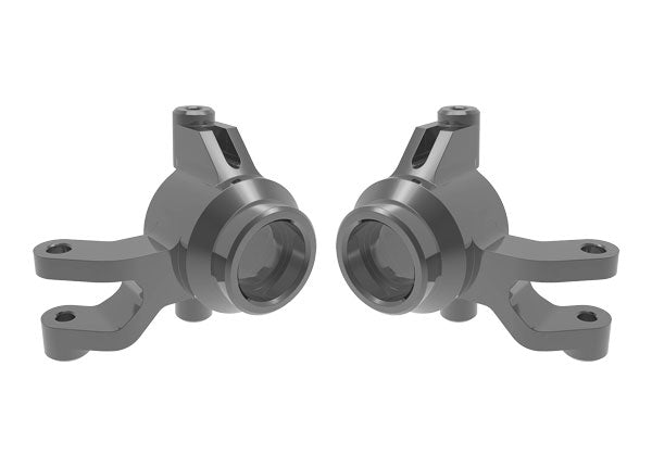 Traxxas MINI MAXX Steering Blocks, 6061-T6 Aluminum (left & right) (dark titanium-anodized) - 10734-GRAY