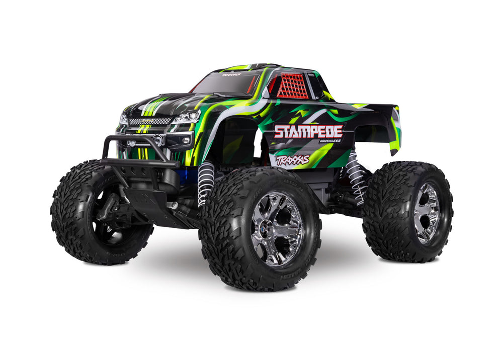 Traxxas Stampede BL-2S: 1/10 Scale 2WD Monster Truck (Green) - 36354-4-GRN