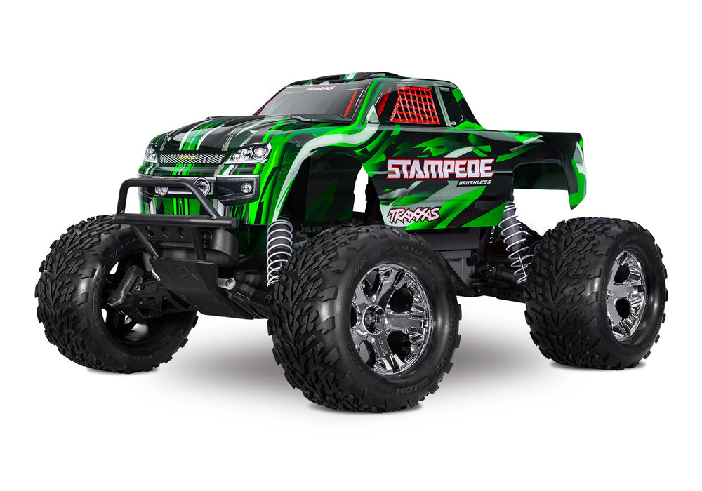 Traxxas Stampede BL-2S: 1/10 Scale 2WD Monster Truck (Green) - 36354-4-GRN