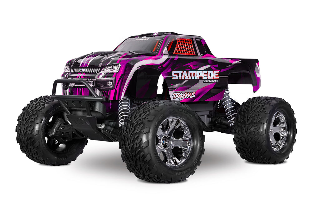 Traxxas Stampede BL-2S: 1/10 Scale 2WD Monster Truck (Pink) - 36354-4-PINK