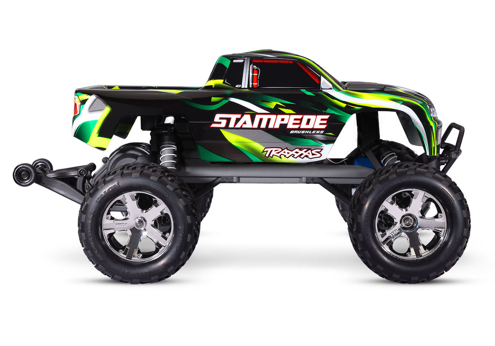 Traxxas Stampede BL-2S: 1/10 Scale 2WD Monster Truck (Green) - 36354-4-GRN