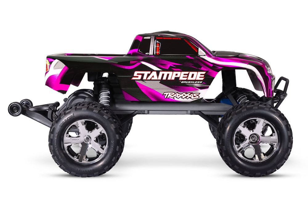 Traxxas Stampede BL-2S: 1/10 Scale 2WD Monster Truck (Pink) - 36354-4-PINK