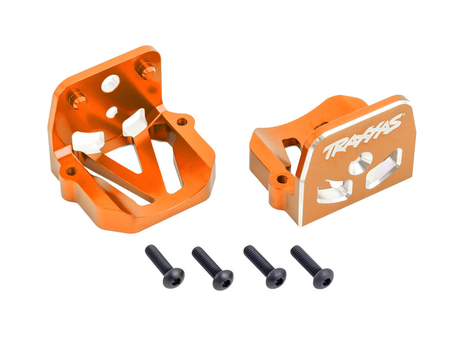 TRAXXAS Motor Mounts, Aluminum (front & rear) (Orange) - 7760-ORNG
