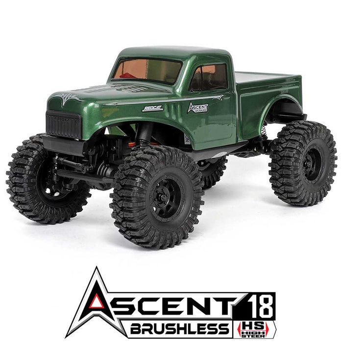 Redcat Ascent-18 Brushless 1/18 4WD RTR Rock Crawler (Forest Green) - RER39150