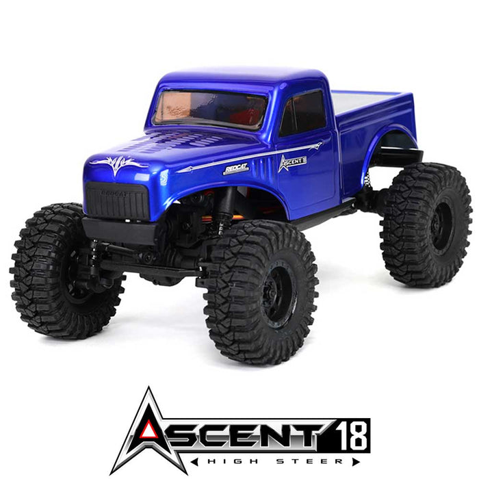 Redcat Ascent-18 High Steer 1/18 4WD Rock Crawler (Blue) - RER43481
