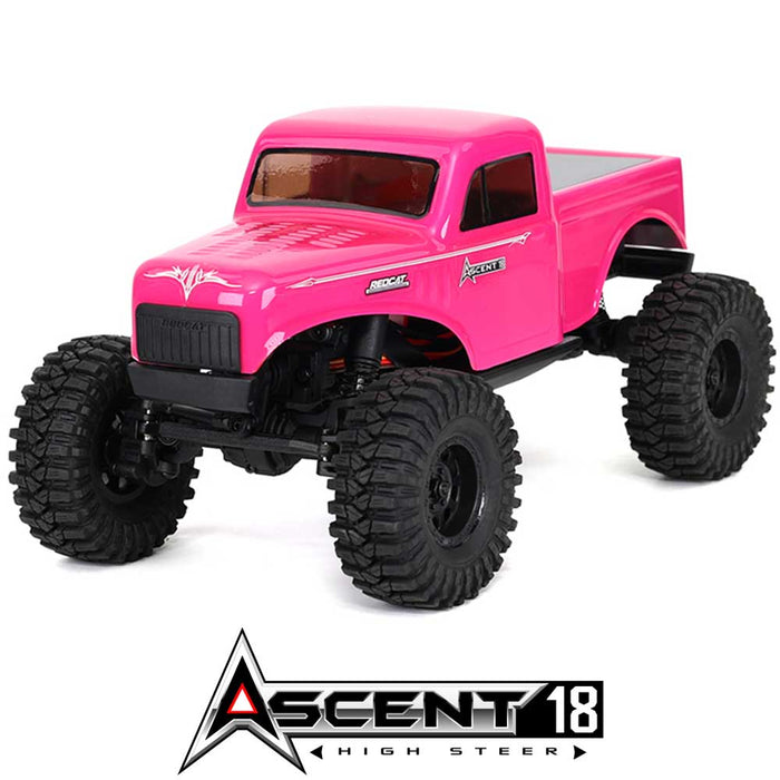 Redcat Ascent-18 High Steer 1/18 4WD Rock Crawler (Pink) - RER43484