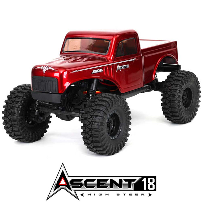 Redcat Ascent-18 High Steer 1/18 4WD Rock Crawler (Red) - RER43482