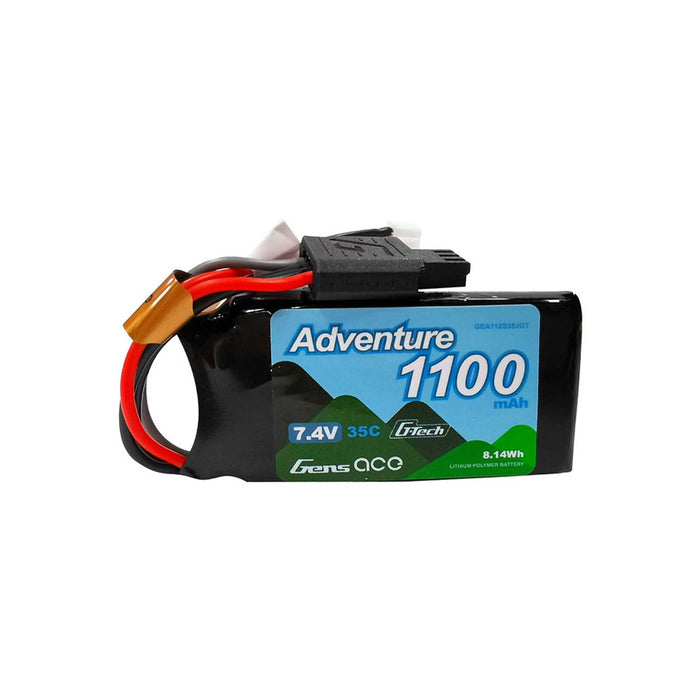 Gens Ace 1100mAh 7.4V 2S 35C LiPo Battery; JSTPH-2.0 - GEA112S35JGT