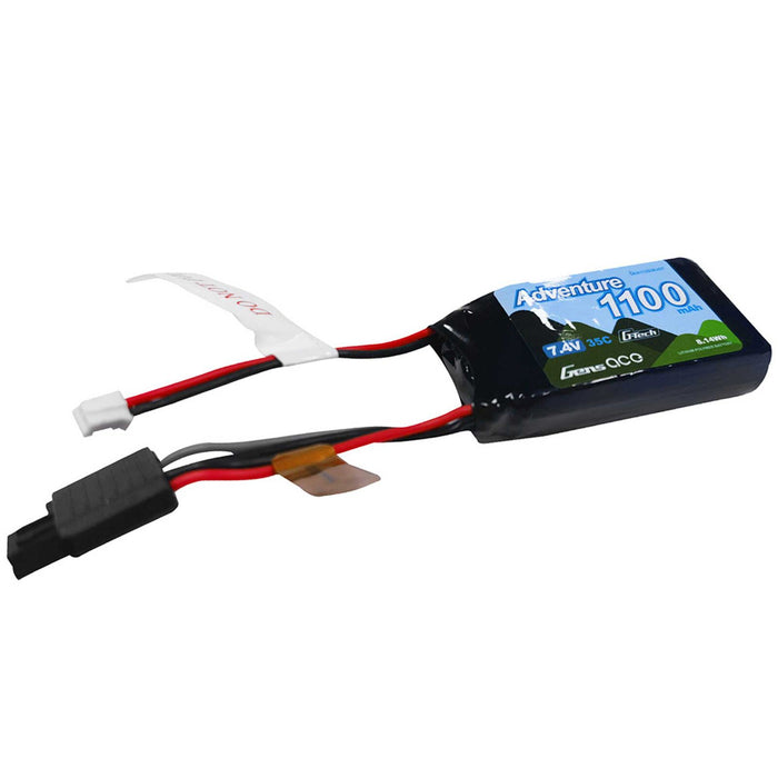 Gens Ace 1100mAh 7.4V 2S 35C LiPo Battery; JSTPH-2.0 - GEA112S35JGT