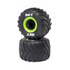 Losi MT Tires,Green Beadlock, Premount(2): Mini LMT - LOS41045