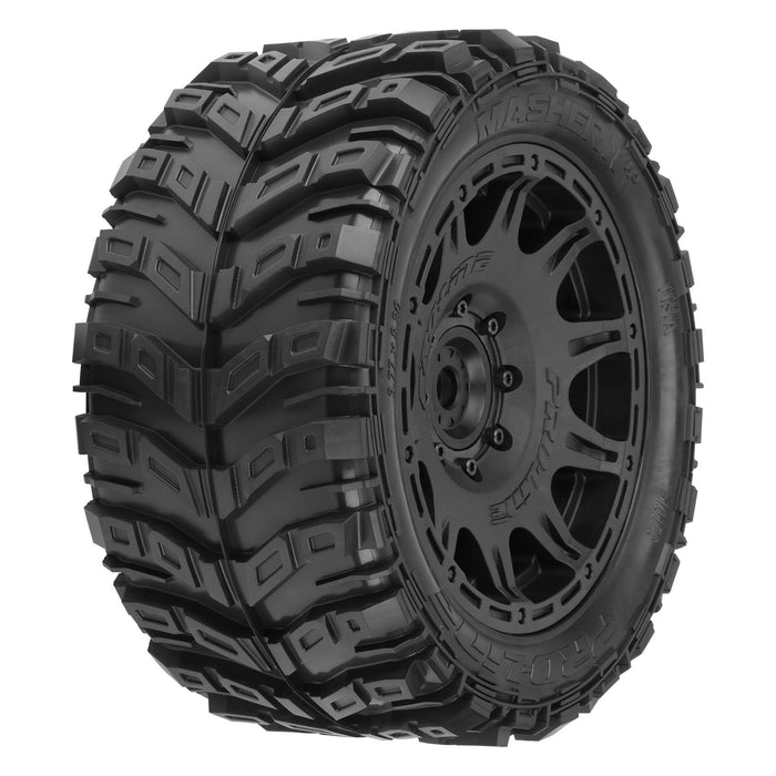 1/6 Masher X HP BELTED F/R 5.7” Tires MTD 24mm Blk Raid 8x48 Hex (2) - PRO1017611