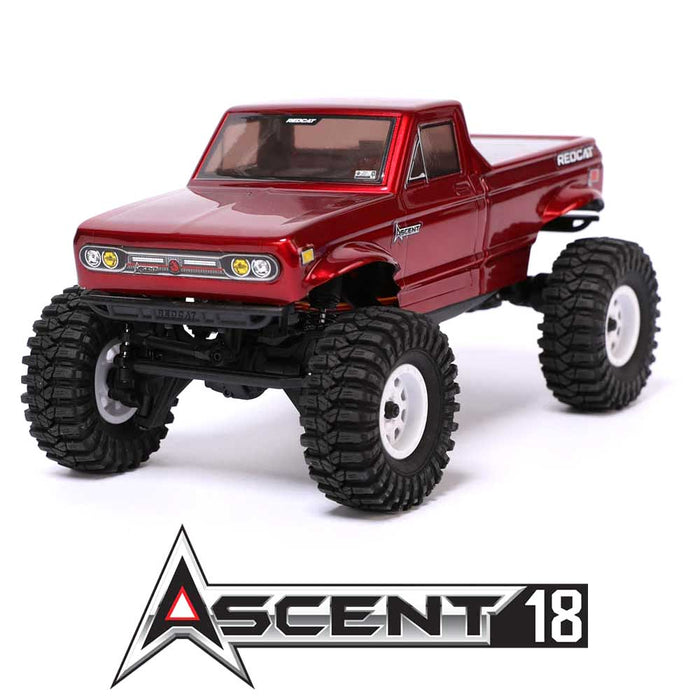 REDCAT ASCENT-18 RC CRAWLER - 1:18 BRUSHED ELECTRIC ROCK CRAWLER - RED - RER31320