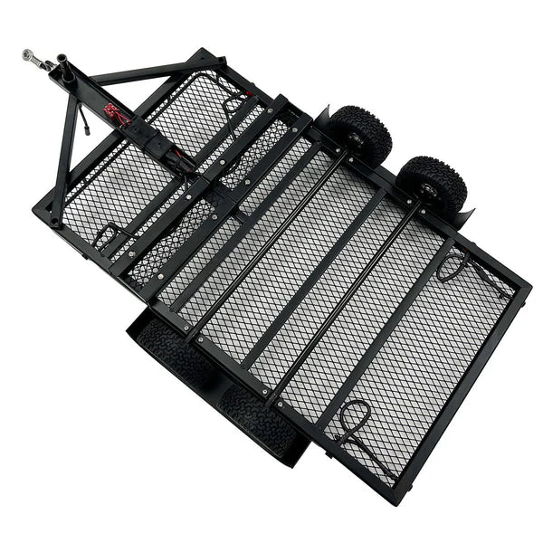 Bold RC 1/10 Scale Full Metal Car Hauler Trailer w/LED Lights (Black) - BOL5010