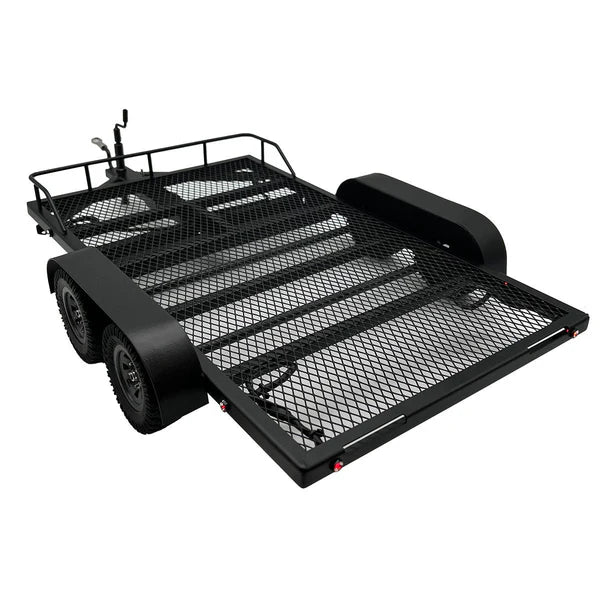 Bold RC 1/10 Scale Full Metal Car Hauler Trailer w/LED Lights (Black) - BOL5010
