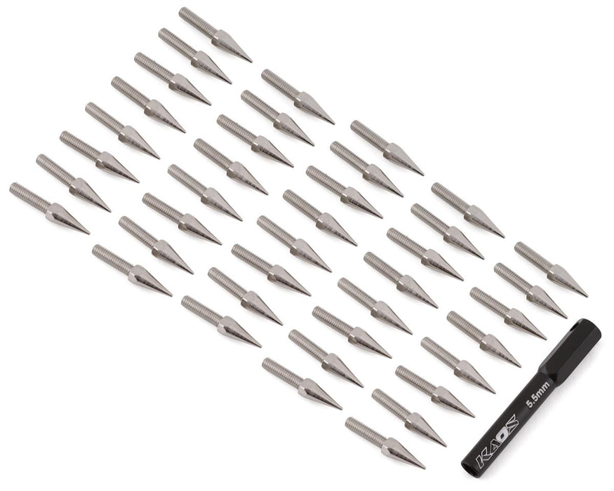 CEN Racing Bullet Spiked Wheel Lugs w/Tool (2.5mm Studs) (40pcs) (Silver) - CKD0612