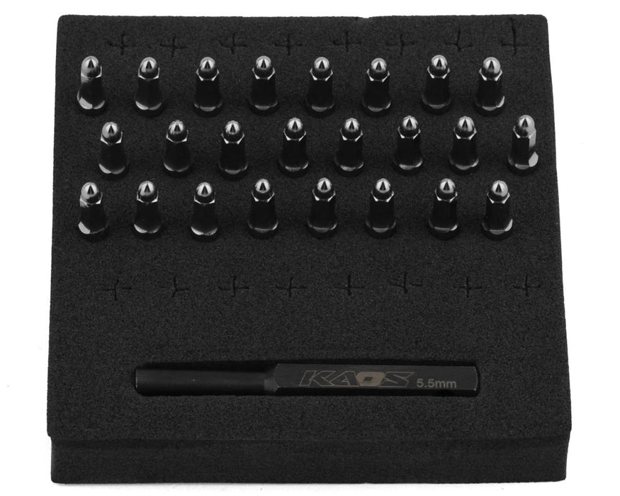 CEN Racing KG1 Bullet Wheel Lugs w/Tool (2mm Studs) (Silver Chrome) (24pcs) - CKD0619