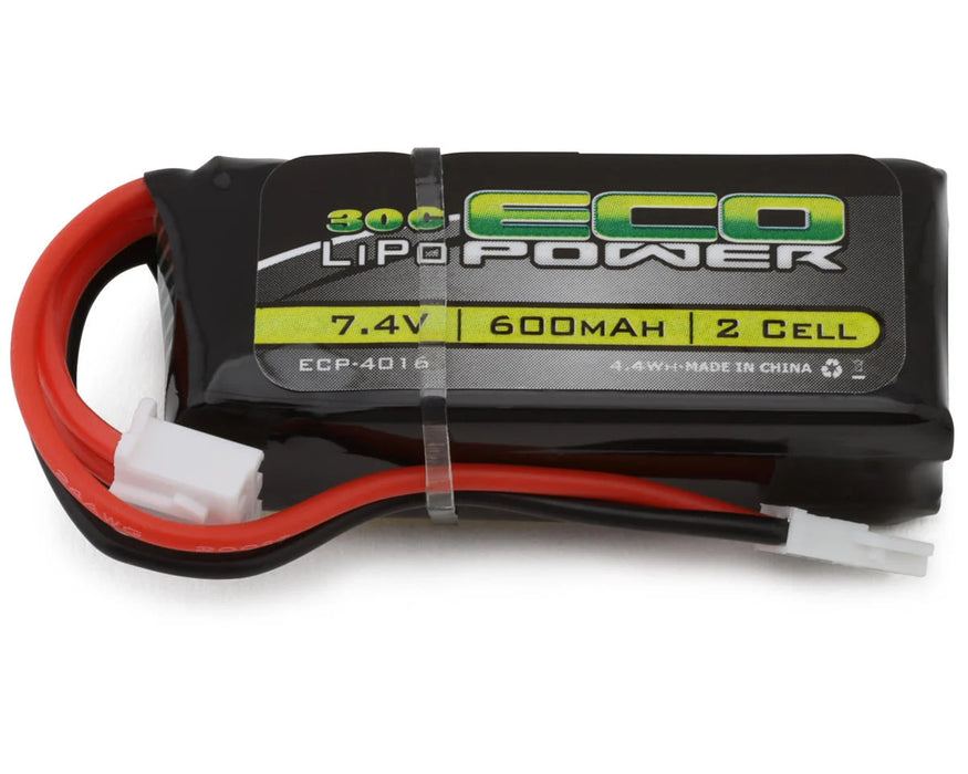 EcoPower 2S 600mAh 7.4V 30C LiPo Battery w/Molex - ECP-4016