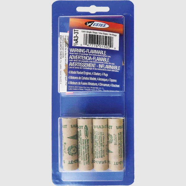 Estes 1/4A3-3T Model Rocket Engines (4pk) - EST10010