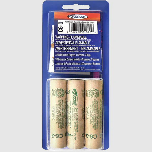 Estes C6-3 Model Rocket Engines (3pk) - EST10023