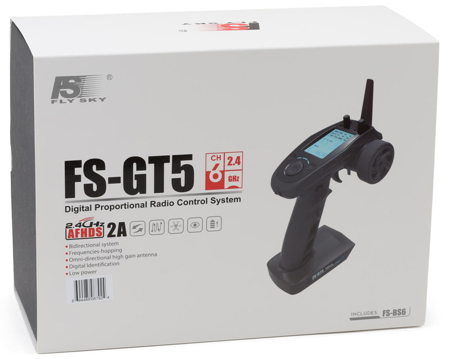 FlySky FS-GT5 6-Channel Transmitter w/FS-BS6 Reciever - FSY-FS-GT5+BS6