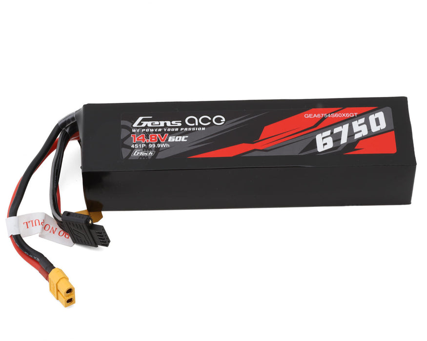 Gens Ace 4S 14.8V 6750mAh 60C LiPo Battery w/XT60 - GEA6754S60X6GT