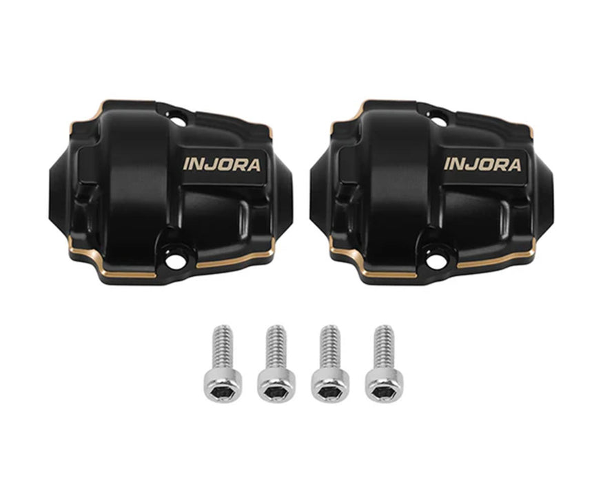 INJORA Brass Differential Covers for Ascent-32 (Black) - ASC32-07BK