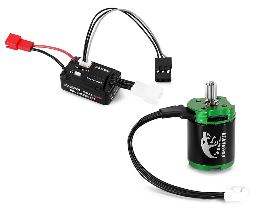 INJORA MBL32-NANO Brushless ESC & 1621 Green Viper Motor for SCX30 - MBL32-NANO-INM21