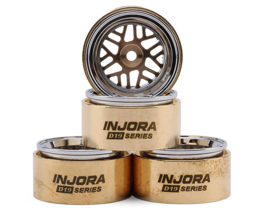 INJORA 0.7" D19 ModuWheel Beadlock Wheels (9.4g) (4pcs) (Gold) - MW7006-19