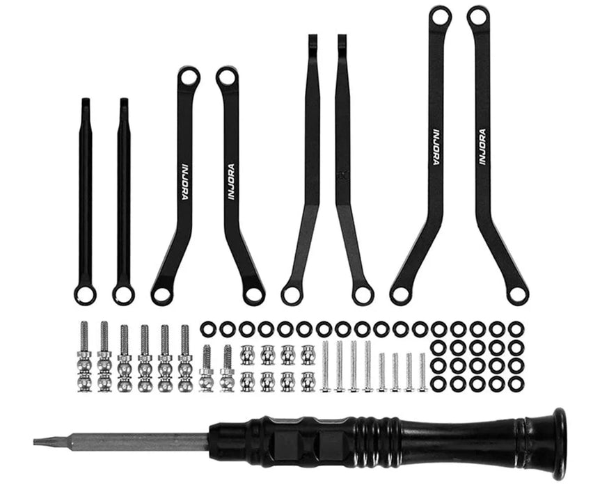 INJORA Aluminum High Clearance Links for SCX30 (Black) - SCX30-02BK