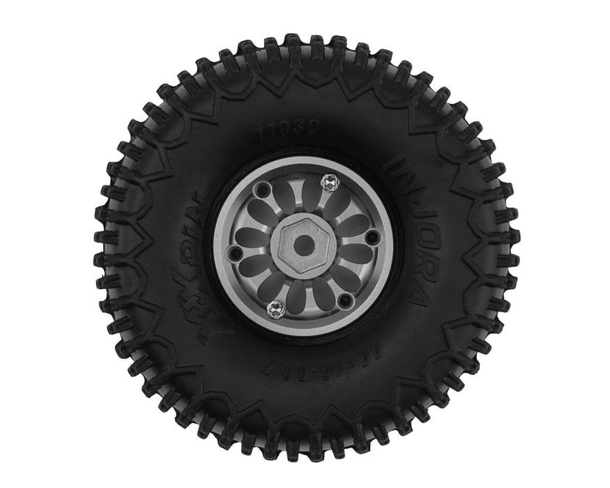 INJORA 0.75" XHX-Pin Tires with Aluminum Beadlock Wheels (S5) (Titanium) - W7501TI-T7030