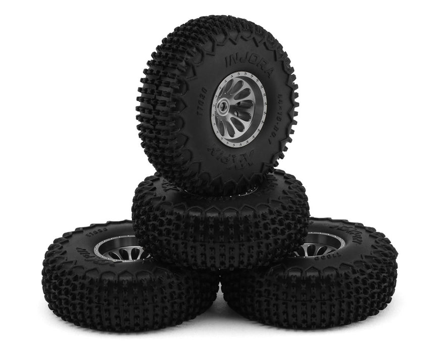 INJORA 0.75" XHX-Pin Tires with Aluminum Beadlock Wheels (S5) (Titanium) - W7501TI-T7030