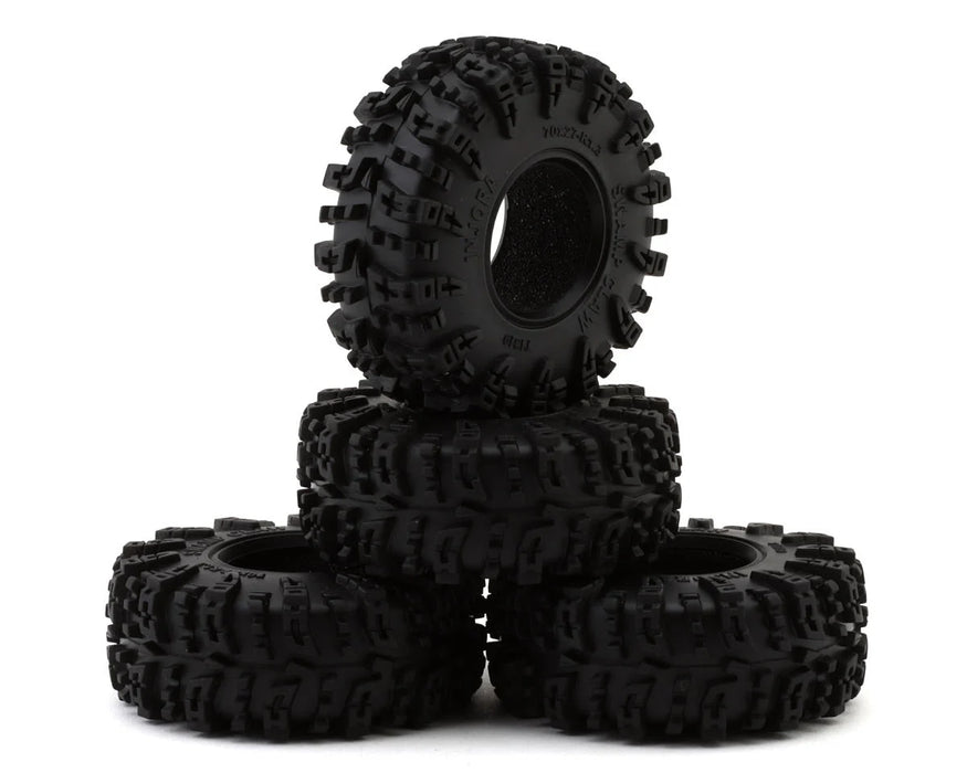 INJORA Swamp Claw 1.3" M/T Crawler Tires Combo w/Green Inserts (70mm OD) (4) - YQT-1319-1370GN