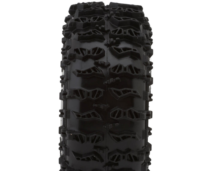 INJORA Cling On 1.3" M/T Crawler Tires Combo w/Green Inserts (70mm OD) (4) - YQT-1320-1370GN