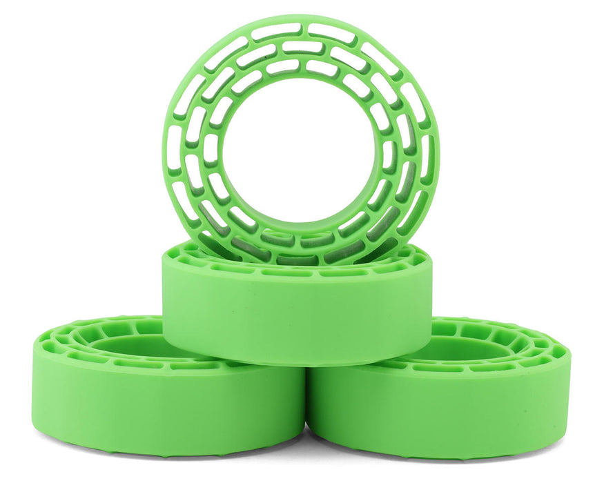 INJORA Cling On 1.3" M/T Crawler Tires Combo w/Green Inserts (70mm OD) (4) - YQT-1320-1370GN