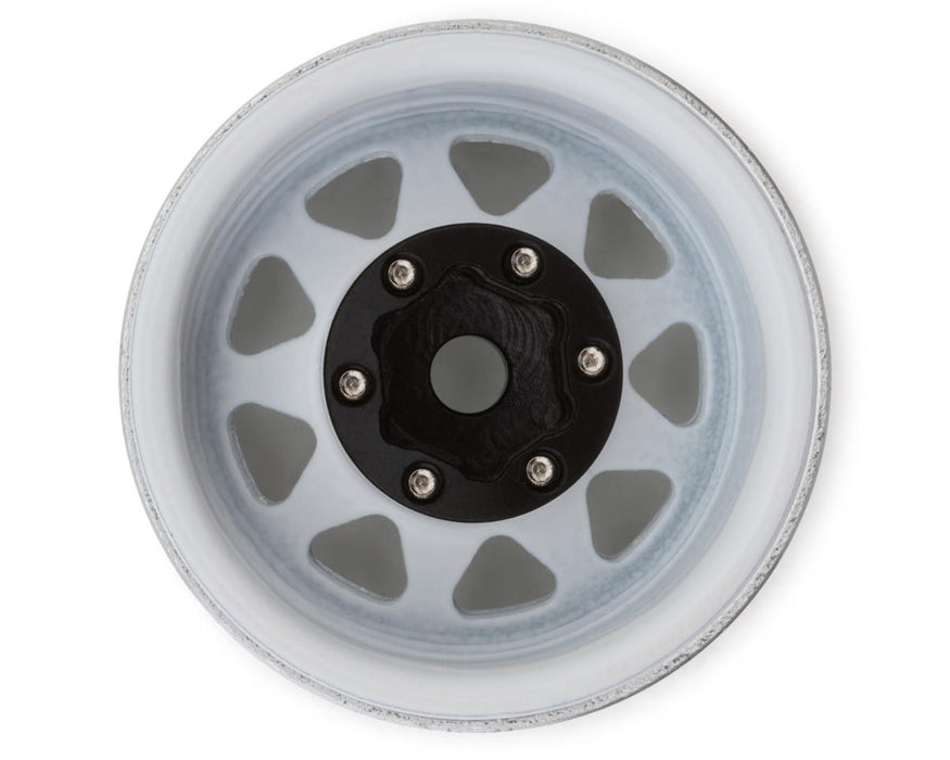 INJORA Deep Dish Stamped 1.0" Beadlock Wheels (4pcs) (White) - YQW-1004WH