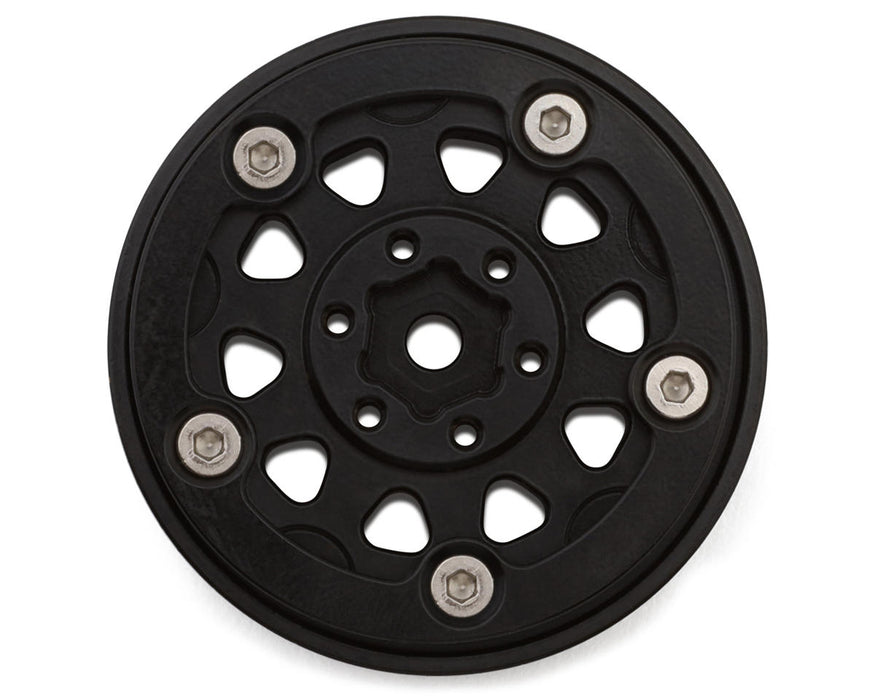 Injora 1.3" D-Slot Brass Micro Crawler Beadlock Wheels (81g ea) (Black) (4) - YQW-1305BGD