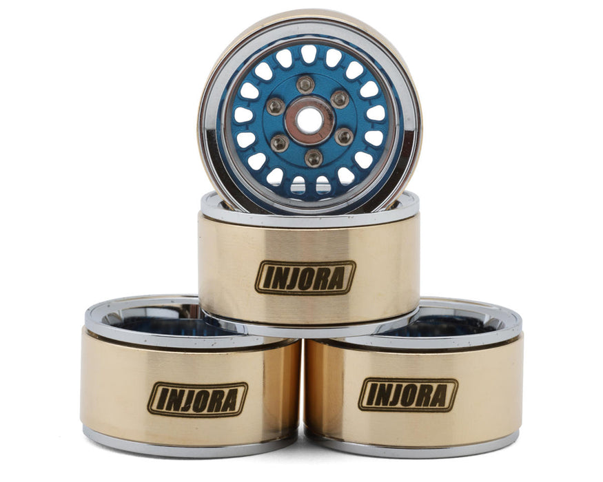INJORA ModuWheel 1.0" Beadlock Wheels (4) (Blue) - YQW-MW1016BL
