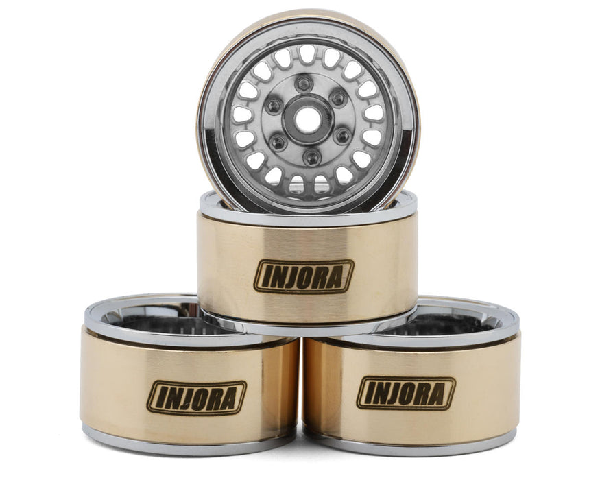 INJORA ModuWheel 1.0" Beadlock Wheels (4) (Silver) - YQW-MW1016SR