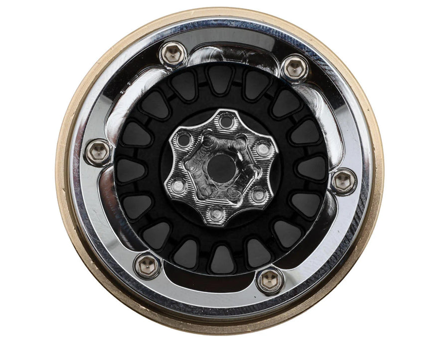 INJORA ModuWheel 1.3" Beadlock Wheels (4) (Black) - YQW-MW1316BK
