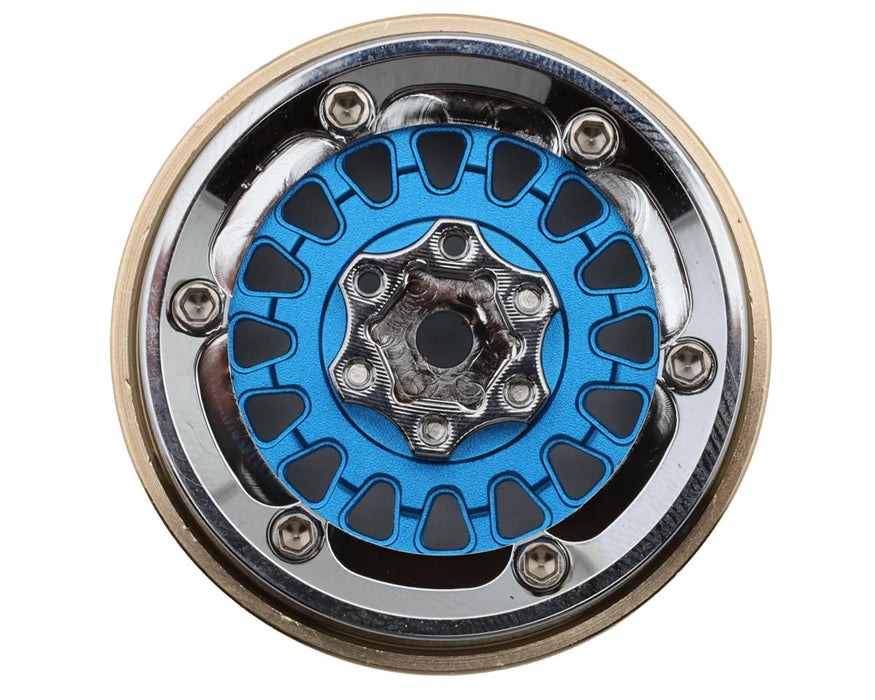 INJORA ModuWheel 1.3" Beadlock Wheels (4) (Blue) - YQW-MW1316BL