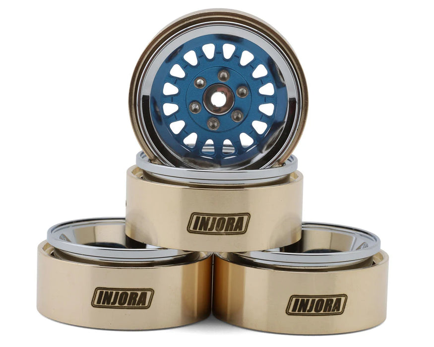 INJORA ModuWheel 1.3" Beadlock Wheels (4) (Blue) - YQW-MW1316BL