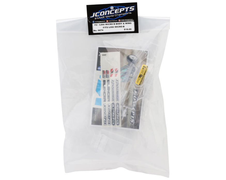 JConcepts Losi Micro-B F2 Body w/Wing (Clear) - 0674