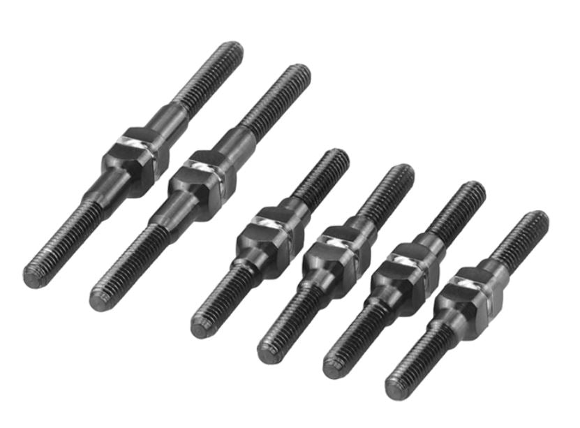 Mini-T 2.0 / Mini-B Fin Titanium Turnbuckle Set, Black, 6pc - JCO2975