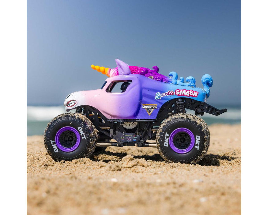 Losi 1/18 Mini LMT 4X4 Brushed Monster Truck RTR, Sparkle Smash - LOS01026T5