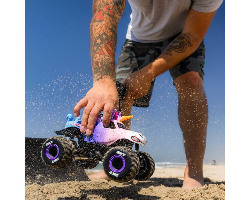 Losi 1/18 Mini LMT 4X4 Brushed Monster Truck RTR, Sparkle Smash - LOS01026T5