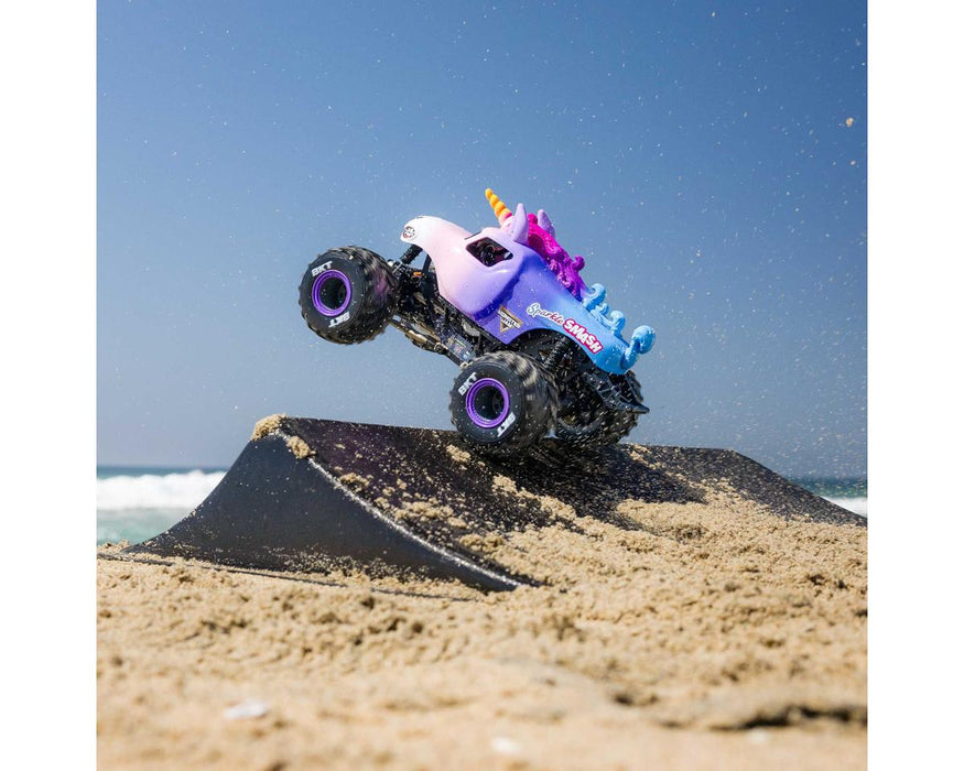 Losi 1/18 Mini LMT 4X4 Brushed Monster Truck RTR, Sparkle Smash - LOS01026T5