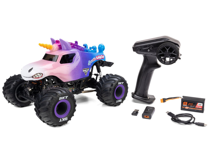 Losi 1/18 Mini LMT 4X4 Brushed Monster Truck RTR, Sparkle Smash - LOS01026T5