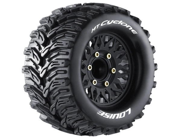 Louise MT-Cyclone 1/10 Monster Tires, Soft, Removable Hex (12mm, 14mm, 17mm) (2) - LOULT3226SX